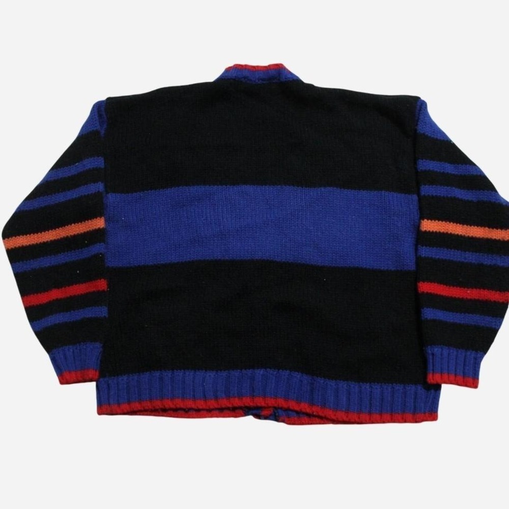 Womens Vintage 90s Artsy Quirky Boxy Fit Abstract Pattern Cardigan Sweater - Picture 3 of 7
